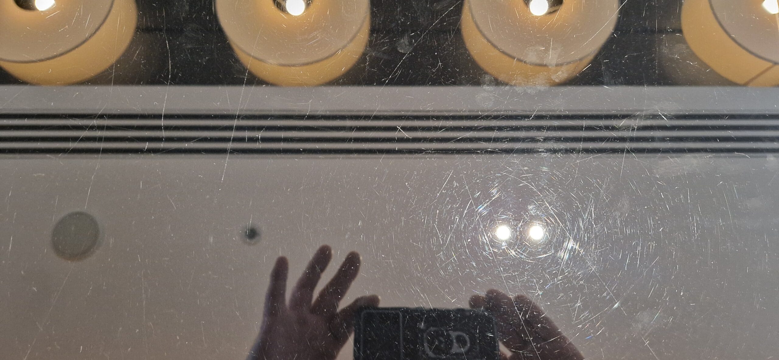 scratched glass table top