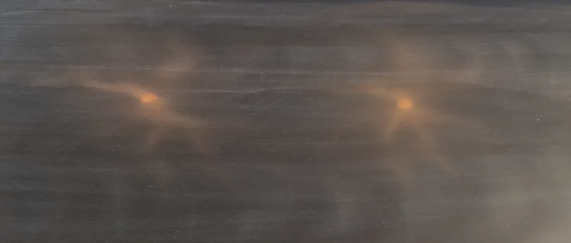 glass scratches being removed from table top