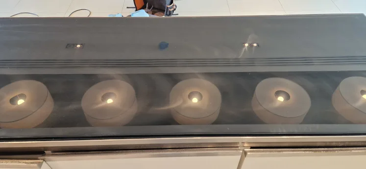 glass scratches being removed from table top