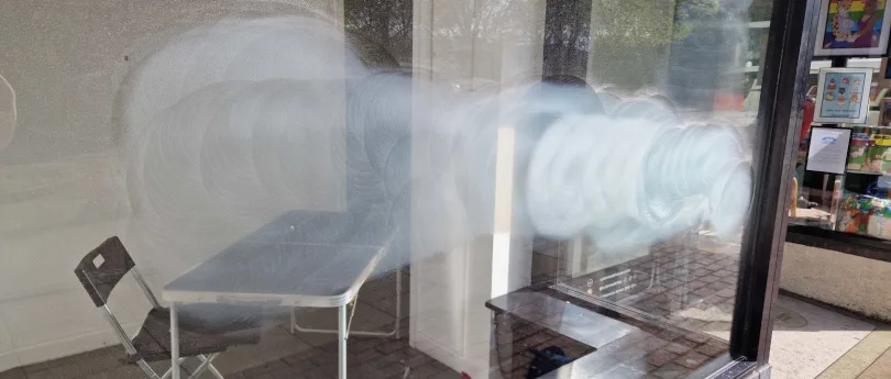 glass scratch graffiti being removed