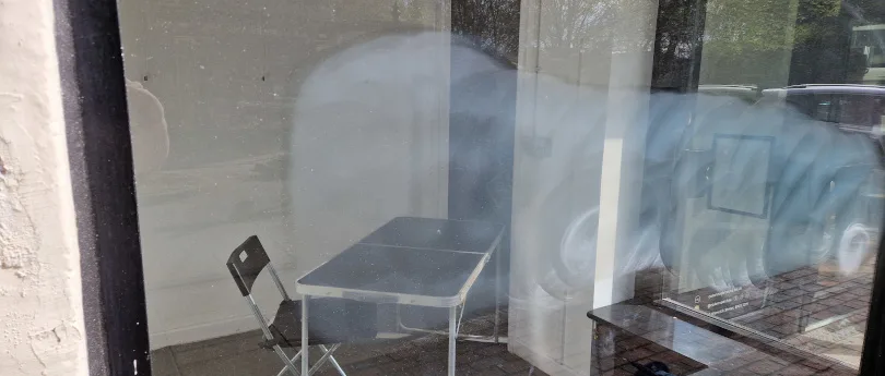 glass scratch graffiti being removed
